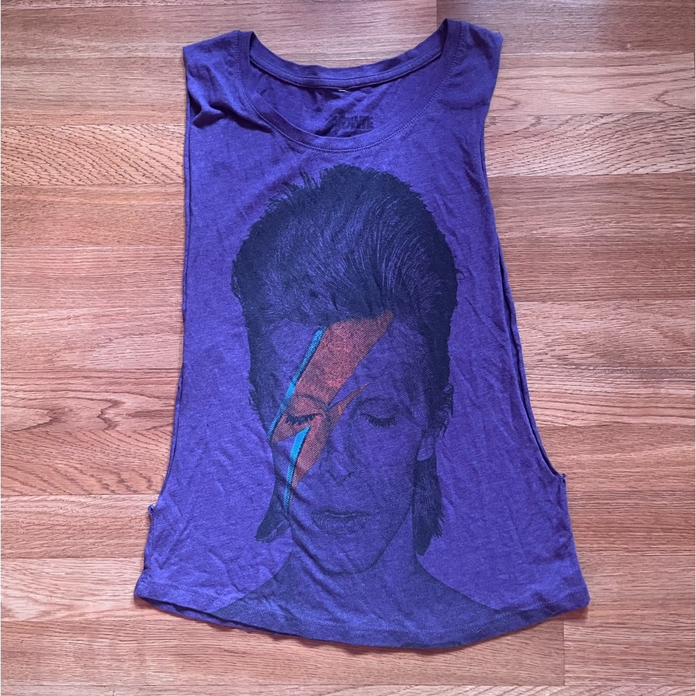 Purple Bowie tee tank